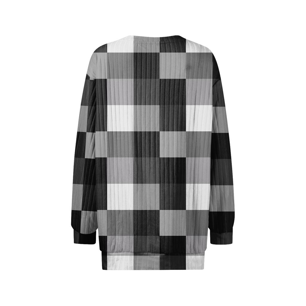 Women's Printed Lightweight Brushed-Cotton Round Neck Top