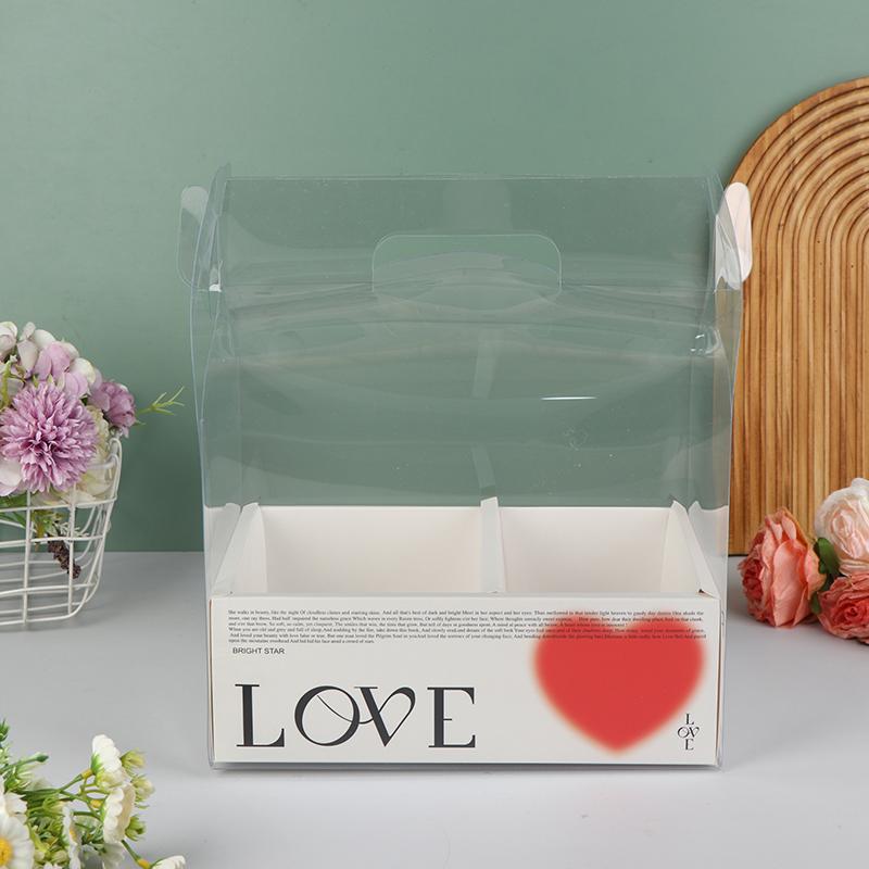 Pet Clear Cake Bag Gift Box With Handle Flower Storage Boxes Party Favor Decorative Engagement Proposal Celebration Ceremony