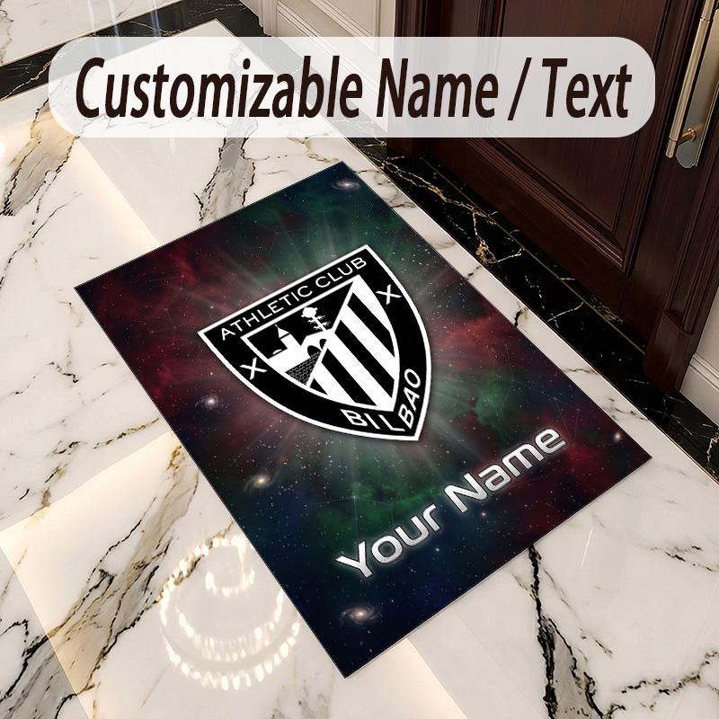 Crystal Velvet Rug Athletic Bilbao FC Print Custom Name Text Floor Mat Home Decor