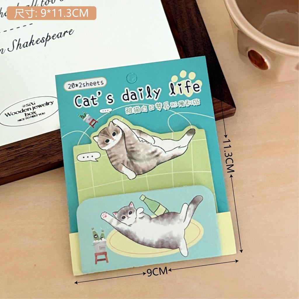 Kawai Stationery Childish Cat Daydream Series Stacked Notes Cartoon Hand Account  High Value Sticky Paper Office School Supplies