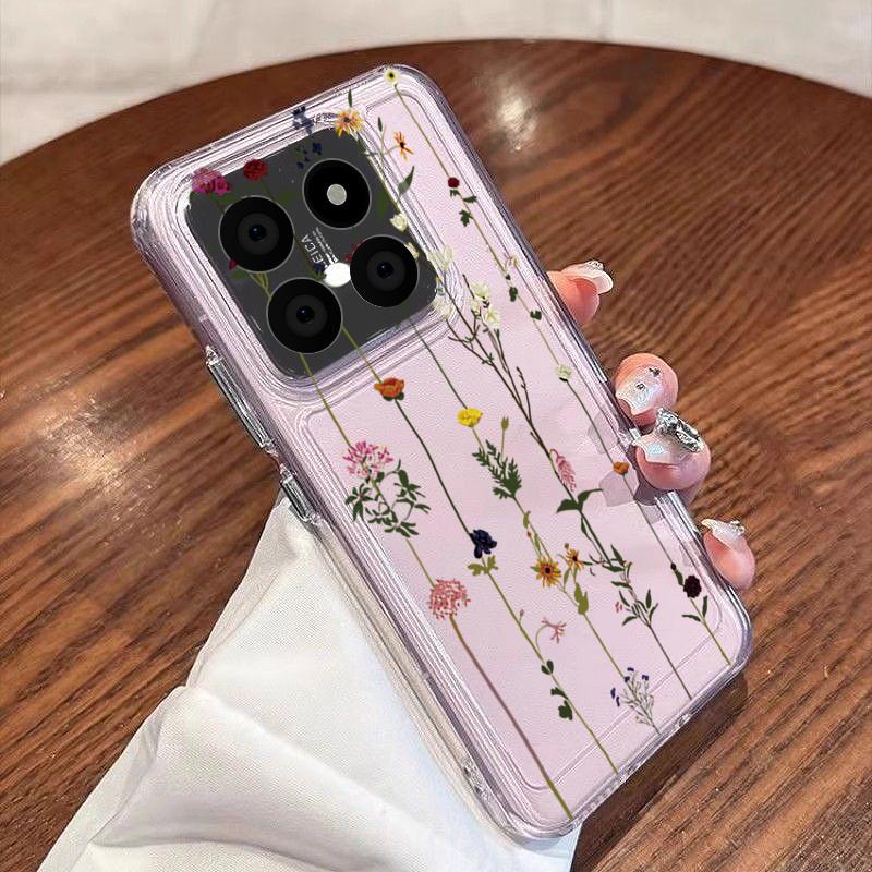 Small Flowers Pattern Case For Xiaomi Redmi Note 15 Pro 4G Funda Redmi Note 14 13 Pro 5G Clear TPU Silicone Soft Cover