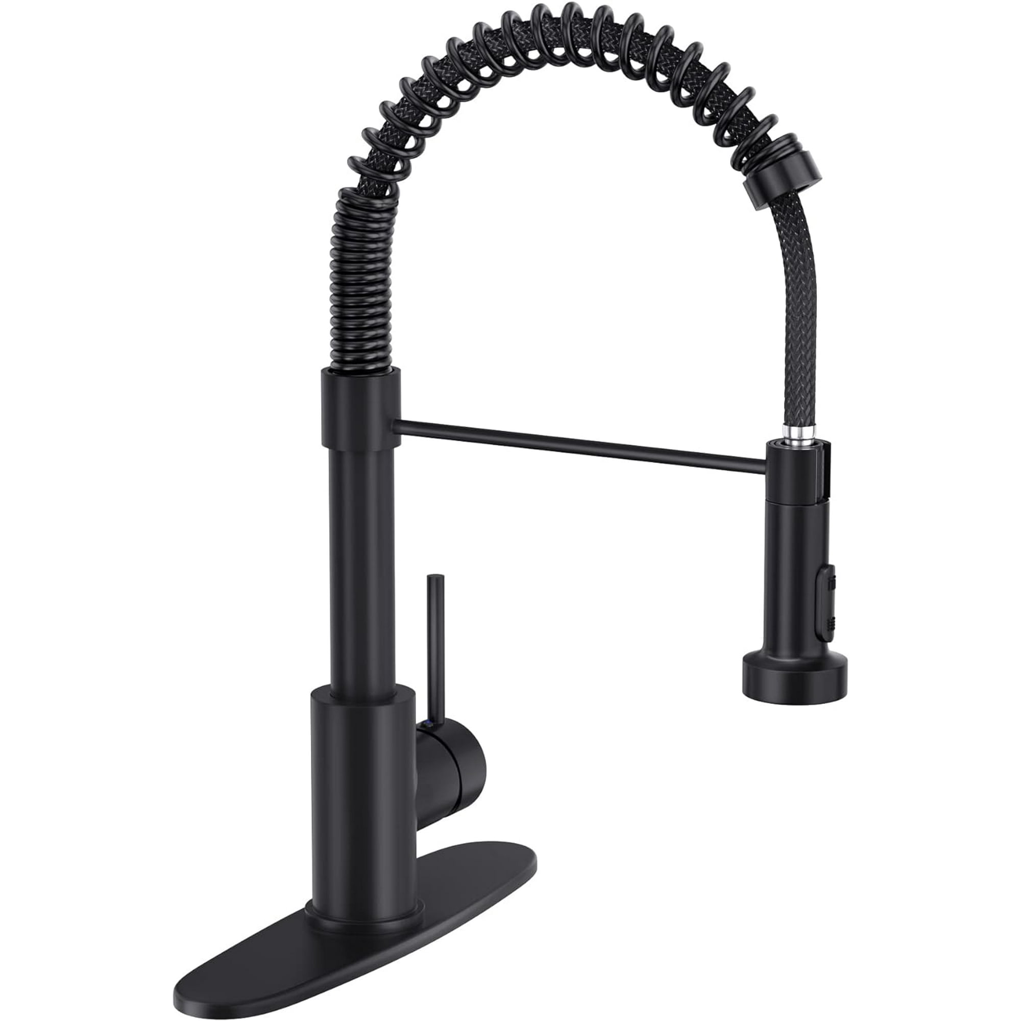 Black Single Hole Stainless Steel Pull Out Sprayer Kitchen Faucet