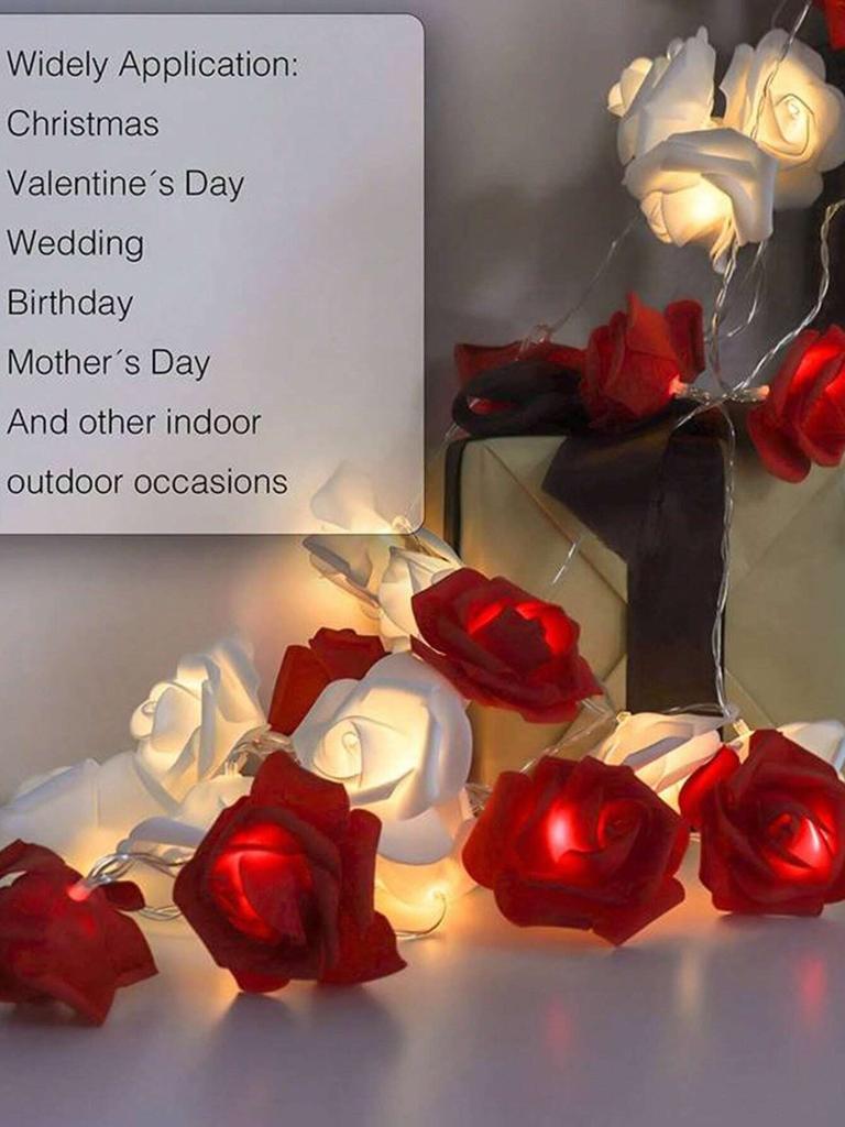 2M 1OLEDs Lights Rose Flower Fairy LED Light String Festoon Garland Lamp for Christmas Wedding Party Valentine Room Decoration