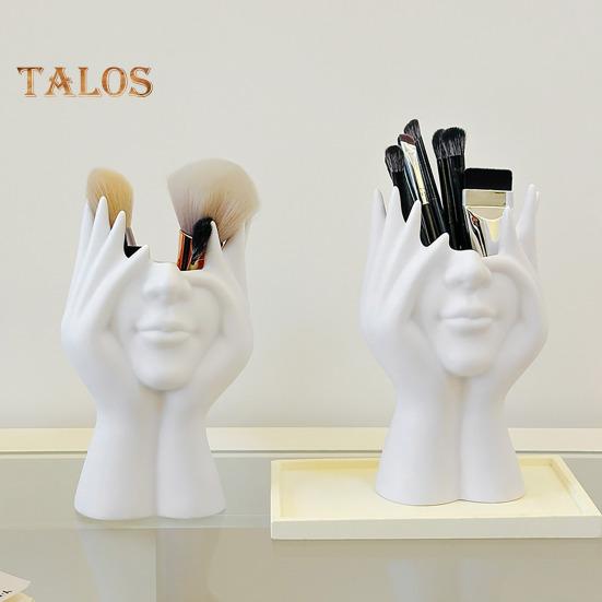 Face Flower Vase White Female Form Face Dining Table Centerpiece Modern Nordic Style Decorative Art Vase for Home Living Room Office Book Shelf Decor