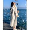 Womens Oversized Wool Blend Coat Longline Knee-Length Double-Breasted Trench Winter Outerwear
