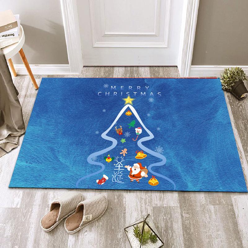 Christmas Floor Mat Festive Atmosphere Feeling Absorbent Non-slip Foot Mat Household Door Floor Mat