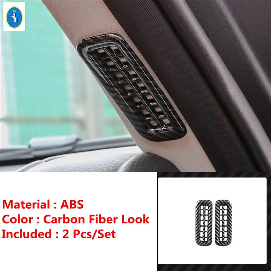 Wood Grain / Carbon Fiber Look A-pillar Air Outlet Decorative Frame Sticker Cover Trim For Great Wall GWM Haval H9 2024 + Carbon Fiber Look