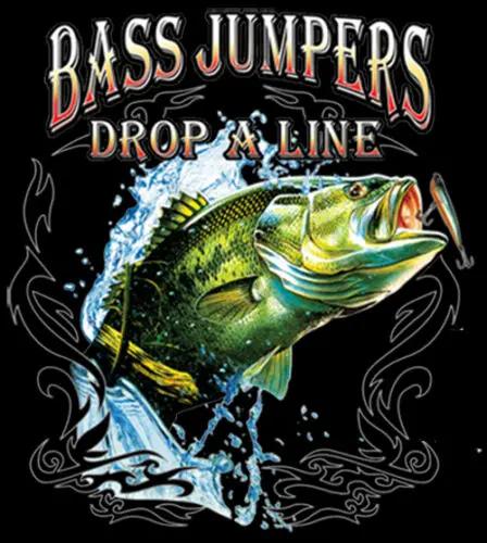 

Bass Jumpers Drop A Line Cool Fishing Angler Gifts T-Shirt New 100% Cotton Short Sleeve O-Neck T-shirt Casual Mens Top 4XL
