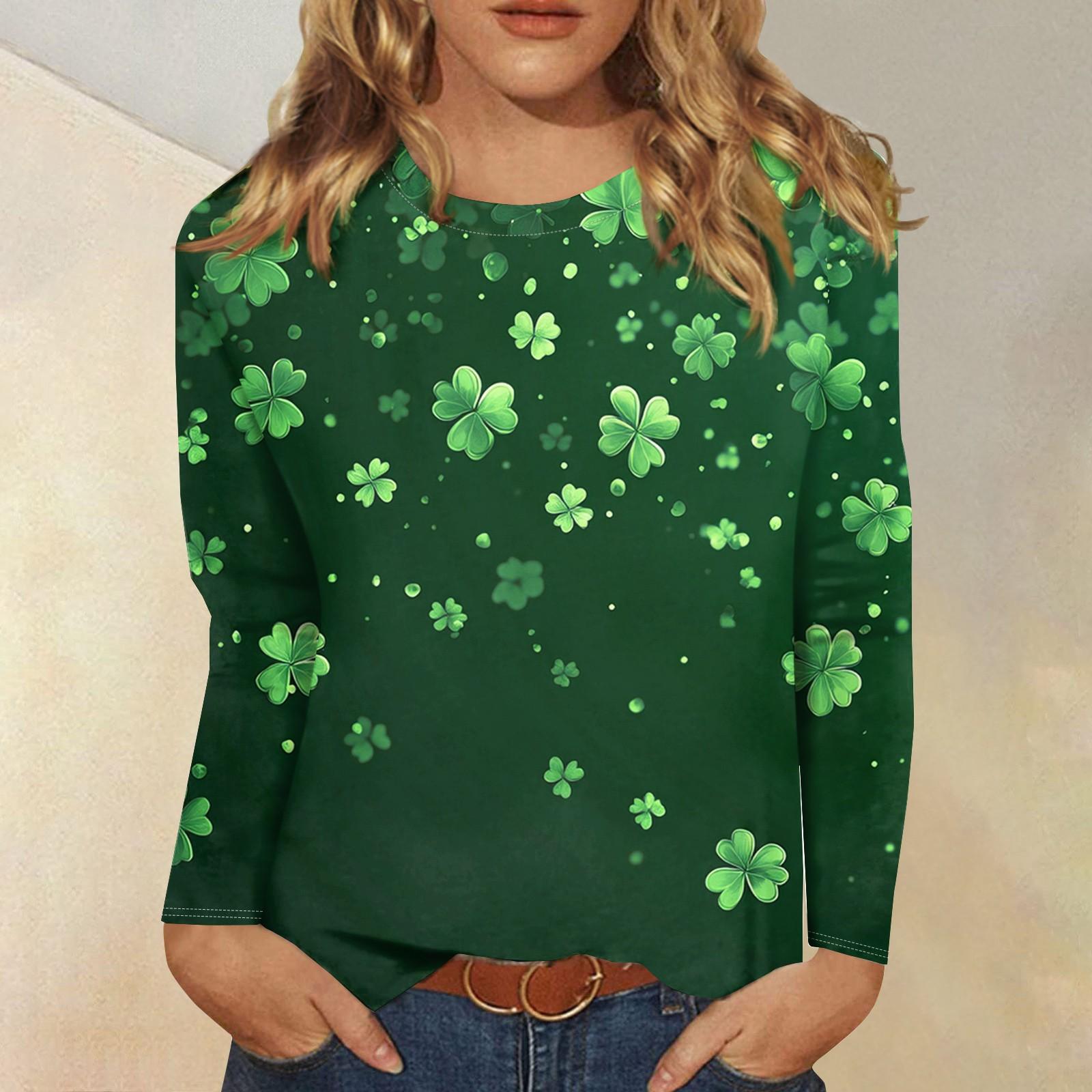 

Рубашки с длинным рукавом для женщин Милые принты Футболки Блузки Повседневные Большие размеры Базовые топы Пуловеры Рождественские XXXXXL