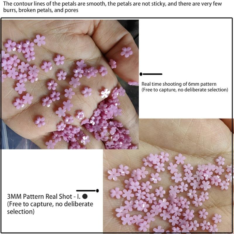 400Pcs 3D Flower Nail Charms,Resin Flower Nail Gems Nails Art Rhinestones Flower Nail Supplies for Women Girls Gifts