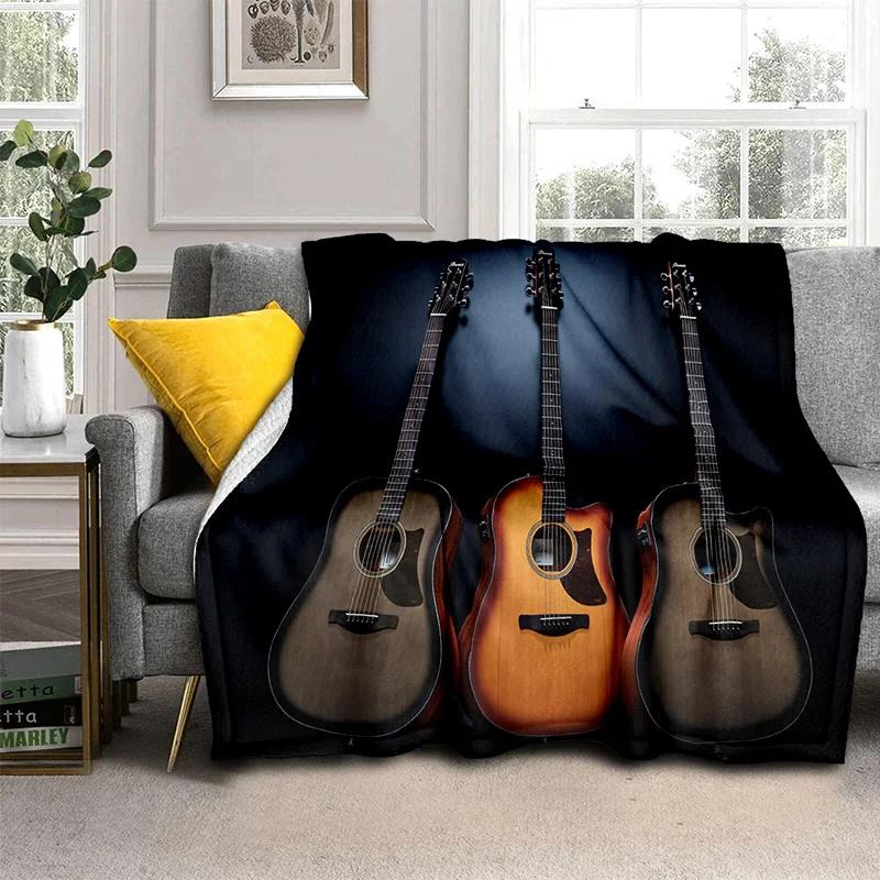Electric Guitar 3D Classical Guitar Blanket,Soft Throw Blanket for Home Bedroom Bed Sofa Picnic Travel Office Cover Blanket Kids