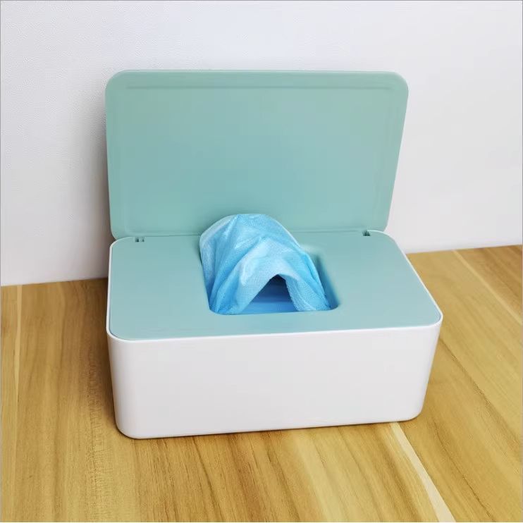 Rectangular Desktop Tissue Box Cover with Lid Durable Plastic Construction for Home Office Bathroom Use Easy to Refill and Clean