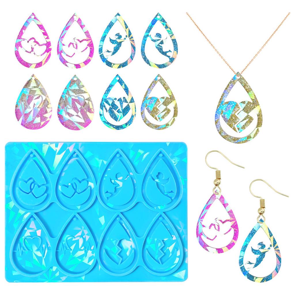 Tragbare Silikonform Valentinstag Ohrring Anhänger Formen Holographische Ohrringe Form Schmuckformen für Verliebte