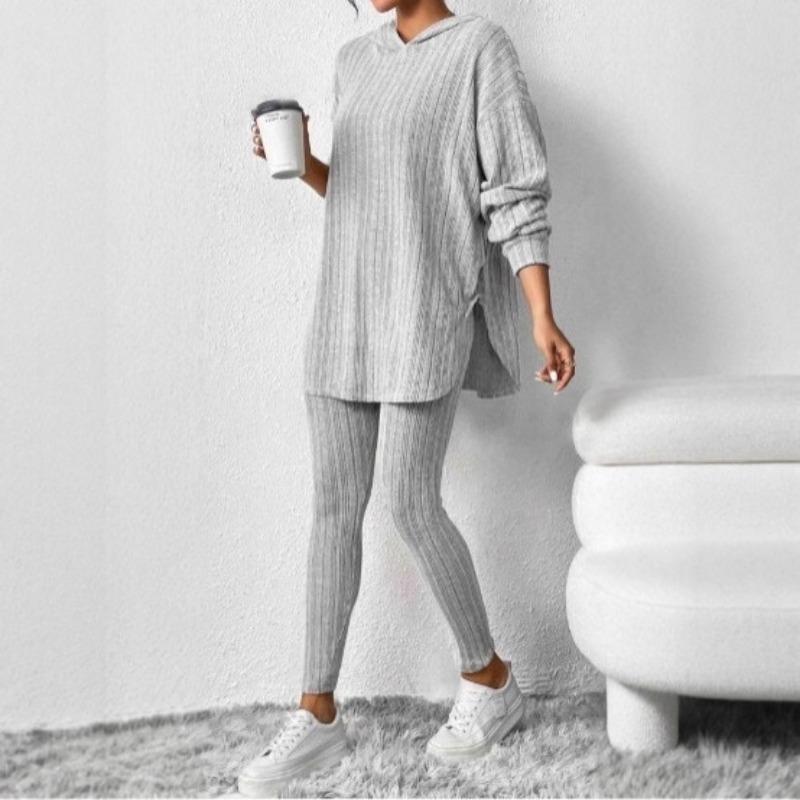 Fashionable Women's Two-piece Zipper Sweatshirt Wide-leg Sweatpants Casual Suit