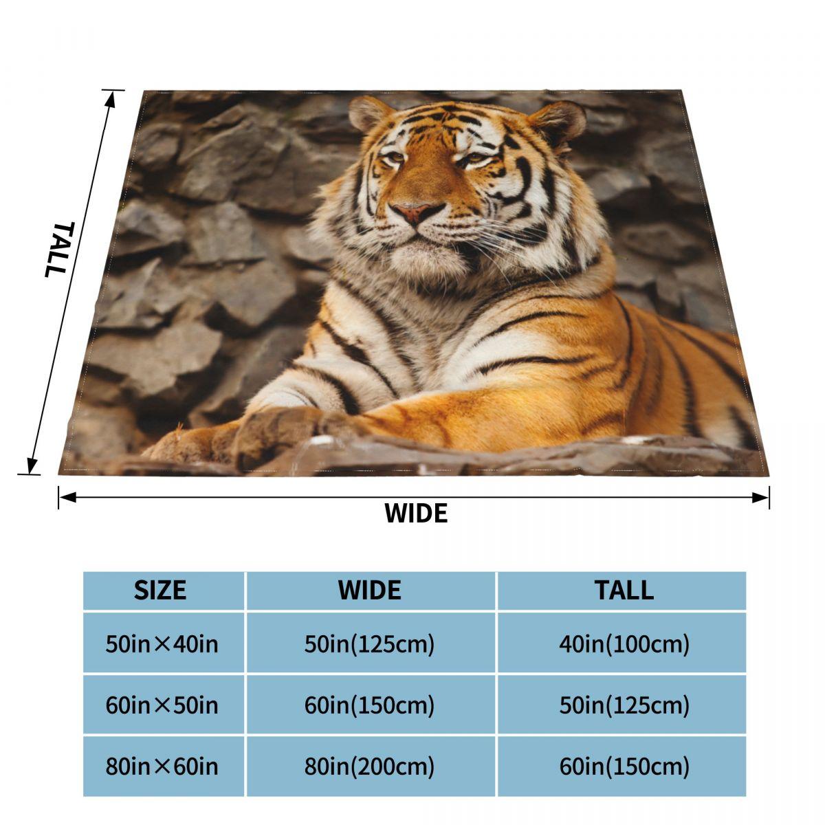 Siberian Tiger Fleece Throw Blanket Animal Lovers Blanket for Bed Bedroom Super Soft Bed Rug Size: 75*100cm, Weight: 230 GSM