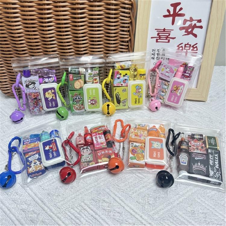 Tiny Food Themed Twist Egg Keychain Plastic Pendant Cute Backpack Charm Surprise Collectible Gift For Teens