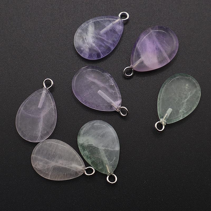 Natural Oval Crystal Stone Pendant Keychain - Simple & Creative Design