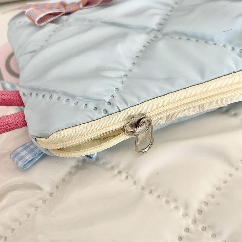 Polyester Bowknot Cosmetic Pouch Versatile Portable Organizers for Travel and Daily Accessories