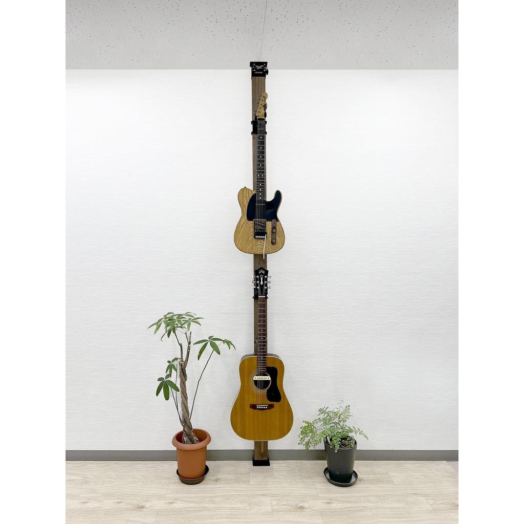 Waki Sangyo Gitarre zur Wandaufbewahrung und -ausstellung WALIST-ONE Wandhalterung, Semiglänzend Schwarz, W1-014,