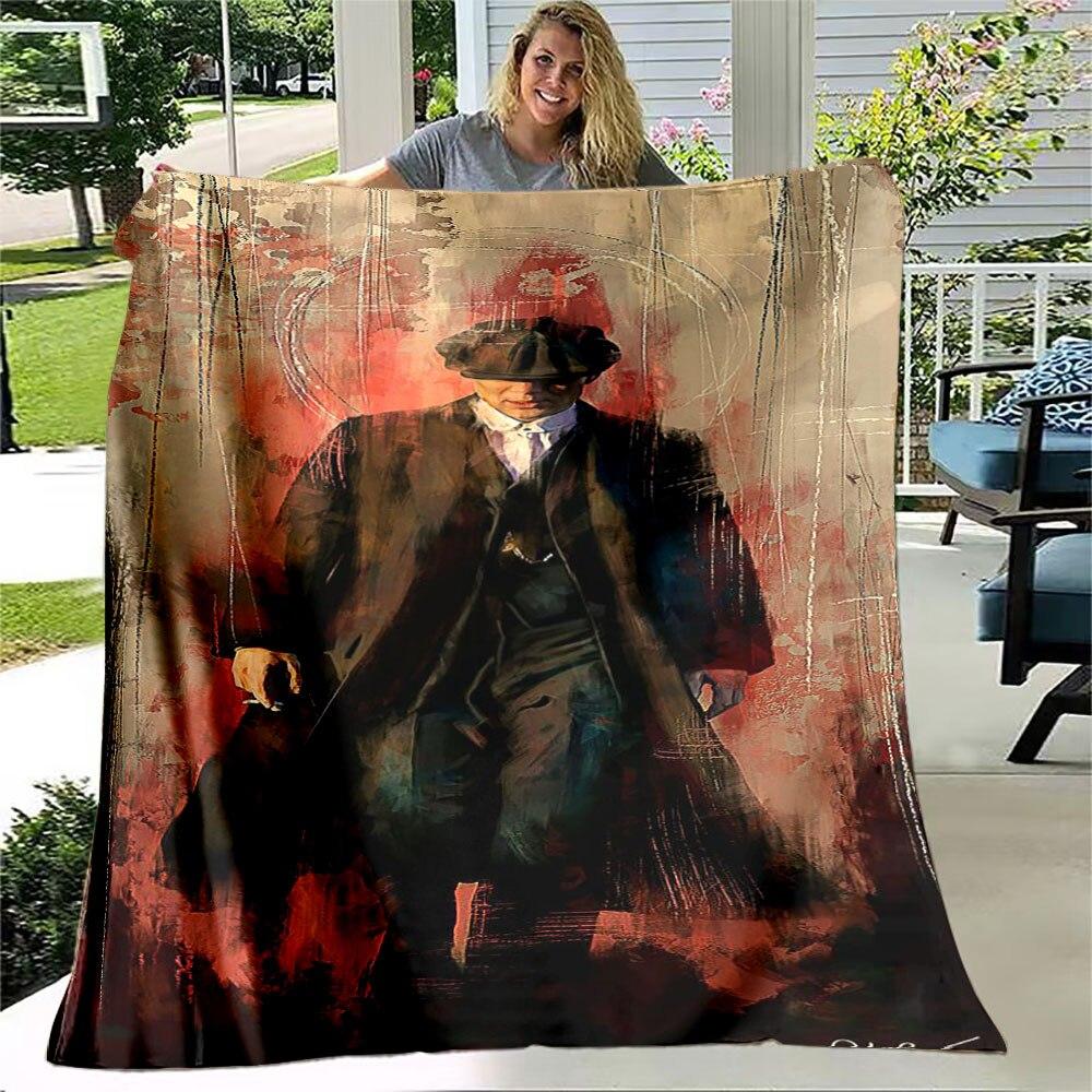 Peaky Blinders Soft Flannel Thin Blanket Popular Gangster TV Blanket Portable Home Travel Office Lunch Break Throw Blanket