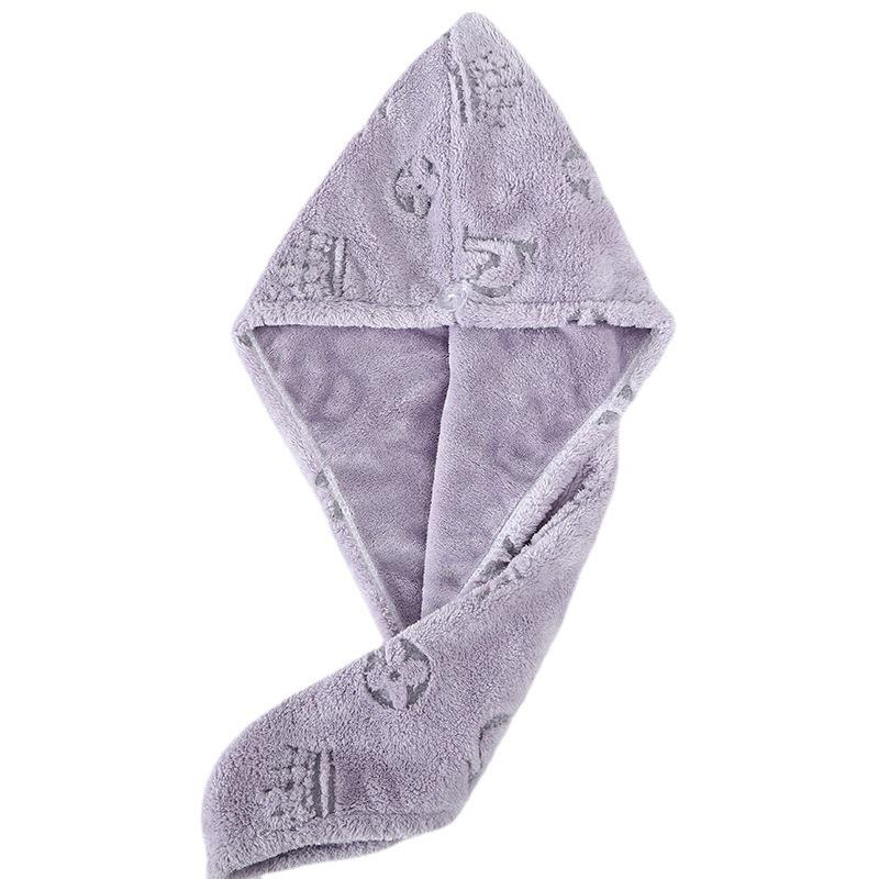 Coral fleece dry hair cap quickly absorbs water, is soft and skin-friendly, quick-drying cycle hollow flower women's headscarf