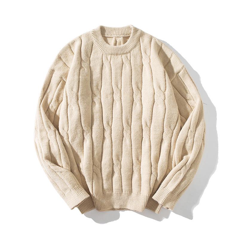 2026 Jugend Japanischer Stil Grobstrick Lockerer Pullover für Herren - Herbst/Winter Langarm Rundhals Trendige Partner Strickware