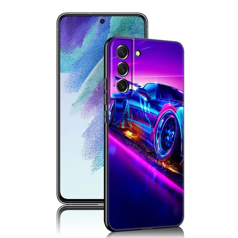 Sports Car JDM Drift Phone Case For Samsung Galaxy S20 S21 FE S22 Ultra S10 Lite S10E S9 S8 Plus S7 Edge Soft TPU Black Cover