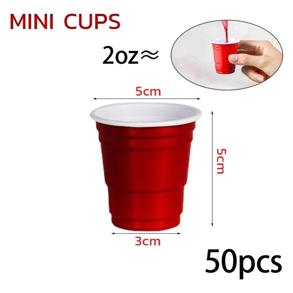 50PCS Red Disposable Cup 59ml/2oz Disposable Tableware High Quality Mini Wine Cup  Party