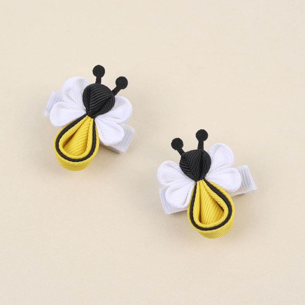 Hair Clips 2Pcs Colorful Polyester Hairpin for Girls Unique Bee Hairpins Kids Barrettes Children Cute Hairgrips Hair Accessories