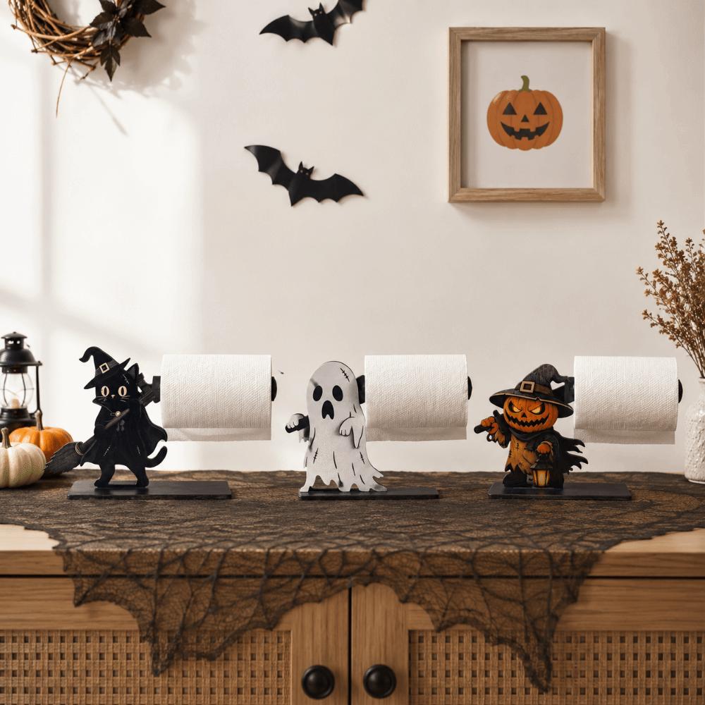 2D Flat Halloween Table Ornament Ghost Home Statue Halloween Tissue Holder  Home Organizer