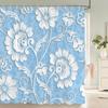 European Flower Geometric Pattern Fabric Shower Curtain Bathroom Curtain with Hook Waterproof Shower Curtain Home Decoration