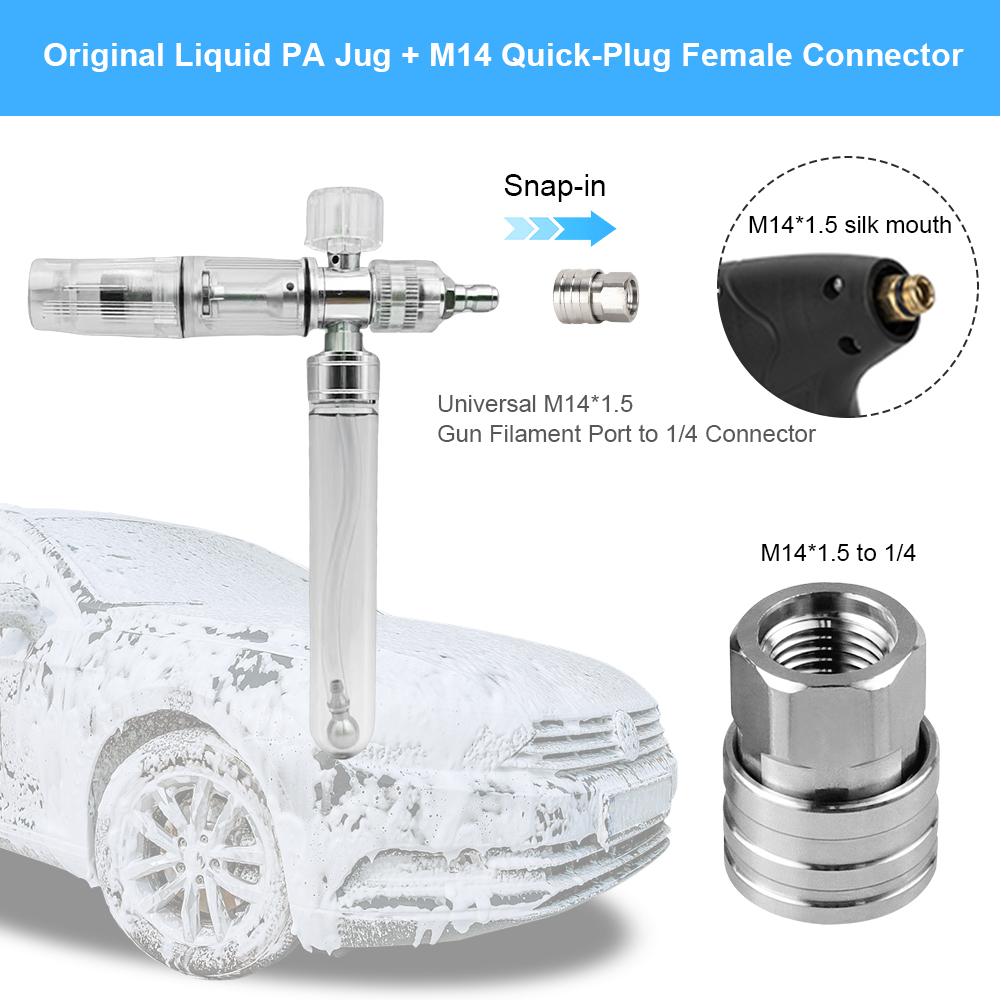35ml Water Foam Pot with 1/4 Inch Quick Connector Pressure Washer Gun Adjustable Car Wash Foam Sprayer for Cleaning Cars SUVs
