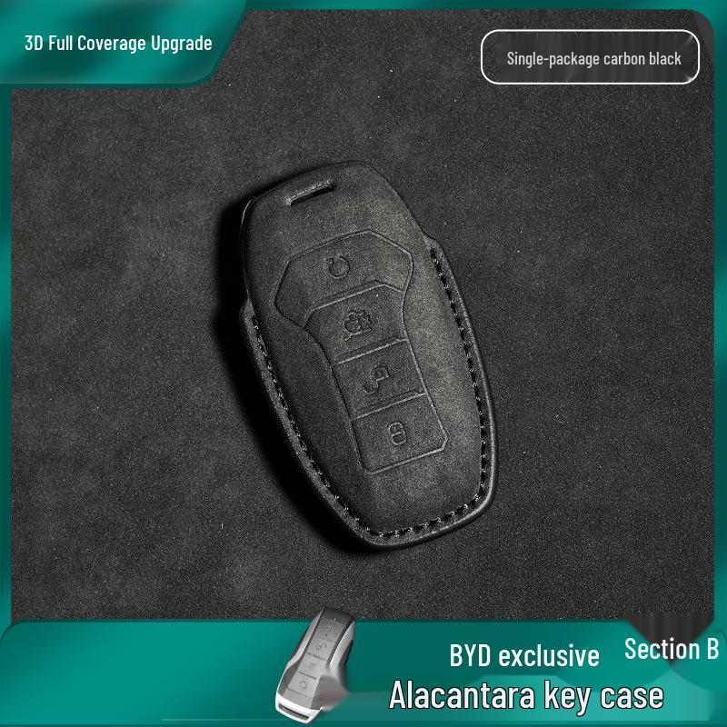 BYD Car Key Suede Case for Tang DMI, Han EV, Dolphin, Seal, Song PLUS, Yuan DMP Models