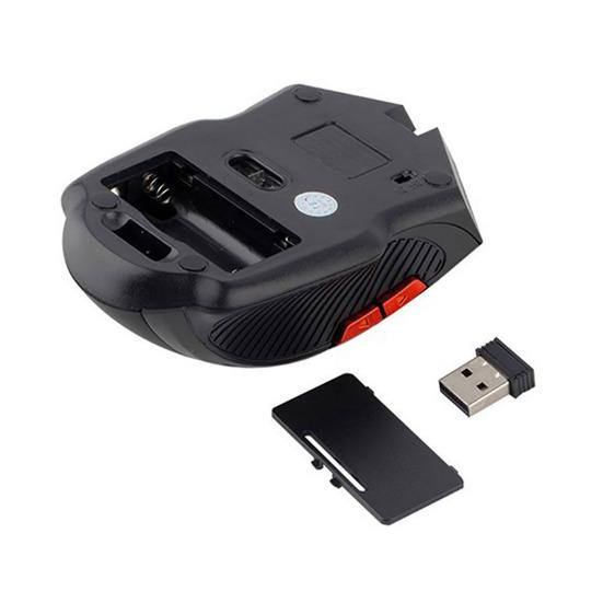 Ratón Óptico Inalámbrico 2.4G de 6 Teclas 1600DPI con Apagado Automático para Gaming en PC Portátil