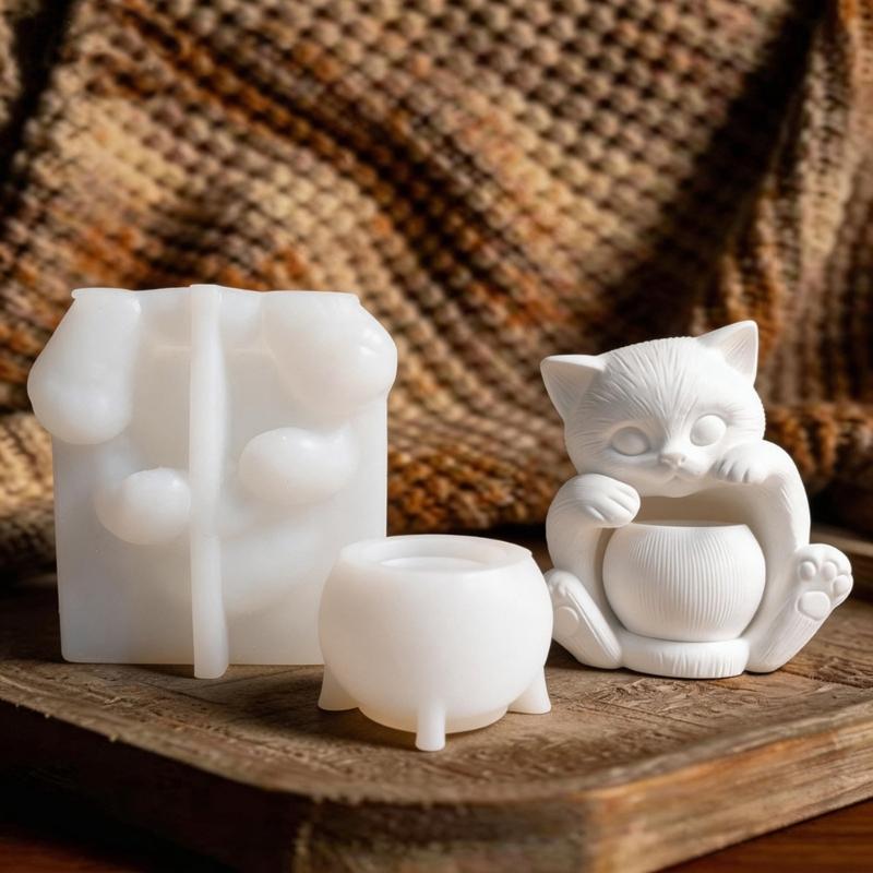 Easy To Clean Reusable Silicone Sitting Cats Mold Ornament Moulds Suitable for Resin Crafts and Decorative Items