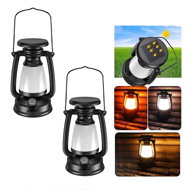 Portable Solar Camping Lamp USB Rechargeable Hanging Tent Lantern Stepless Dimming Of Cold And Warm Light Camping Lamp