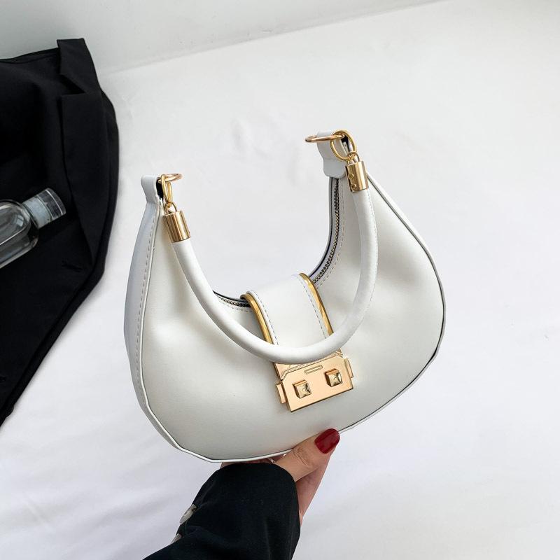 Simple and Fashionable Underarm Women's Bag with Unique Design for Commuting, Single-shoulder Crescent-shaped Bag