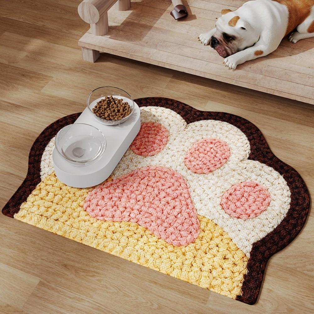 Anti-Slip Pet Feeding Mat Anti Overflow Cat Dining Mat Portable Pet Feeding Pad  Outdoor S розовый
