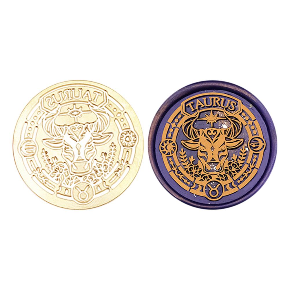 Twelve Constellations Seal Copper Head Classic Vintage Stamps Print Head DIY Manual Account Invitation Envelope for Wedding Card