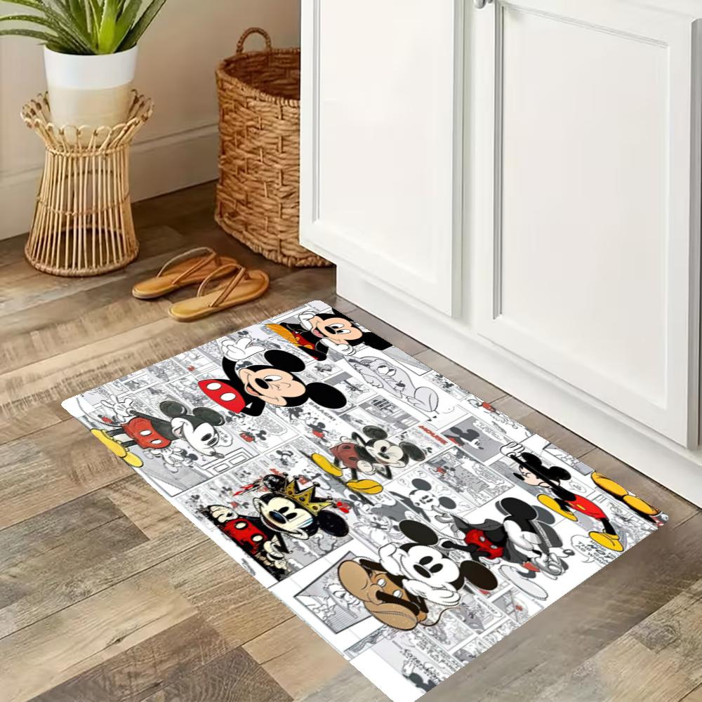 Mickey Mouse Comic Strip Kitchen Mats Durable Bathroom Pads Comfortable Rugs Carpets For Kitchen Home Office Sink Laundry Room Bathroom Decor