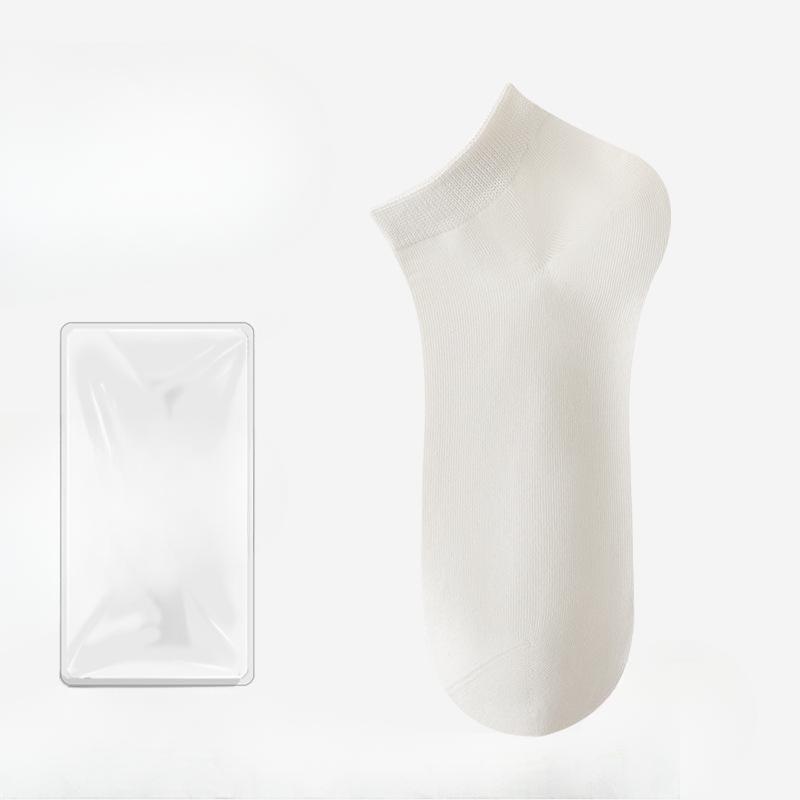 Men Summer Thin Style Trend All Match Pure Color Boneless Anti Pilling Short Cotton Socks