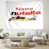 Custom Name Nutella Print Tapestry, Backdrop, Easy Setup, Ideal for Bedroom, Office & Living Room, with Aesthetic Wall Hanging Decor.