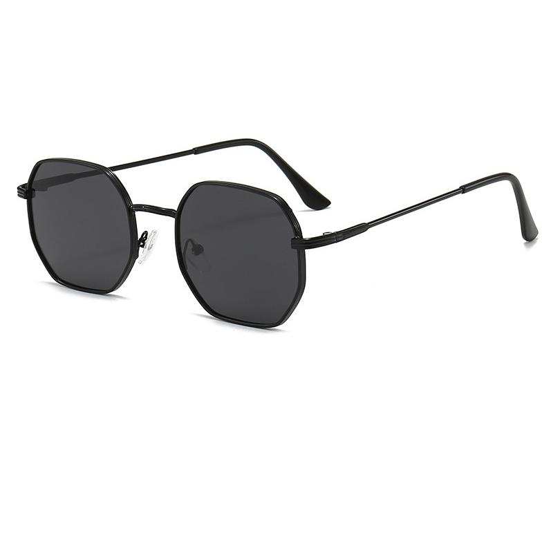 Fashion Double Bridges Polygon Sunglasses Women Men Outdoor Driving Shades UV400 Gradient Lens Metal Small Sun Glasses Unisex