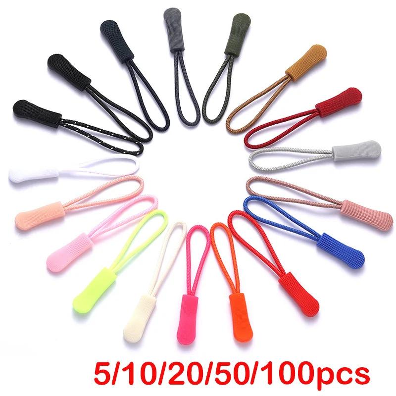10/50pcs Zipper Pull Puller End Fit Rope Tag Replament Clip Broken Buckle Fixer Zip Cord Tab Travel Bag Suitcase Tent