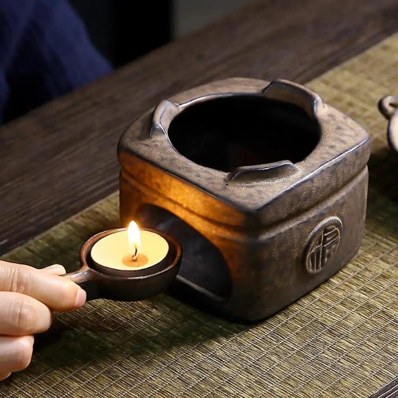 Aromaterapie Aroma hořák 3 v 1 Hrubá keramika Ohřívač čaje Ohřev svíčkou Tyčinkový difuzér Hořák na esenciální oleje Kadidlo