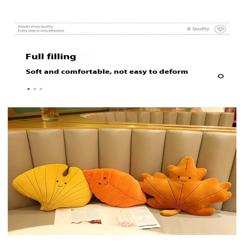 Simulation Leaves Plush Hug Pillow Cartoon Maple Leaves Soft Stuffed Plant Soft Plushies Kids Toys For Girls Home Decor
