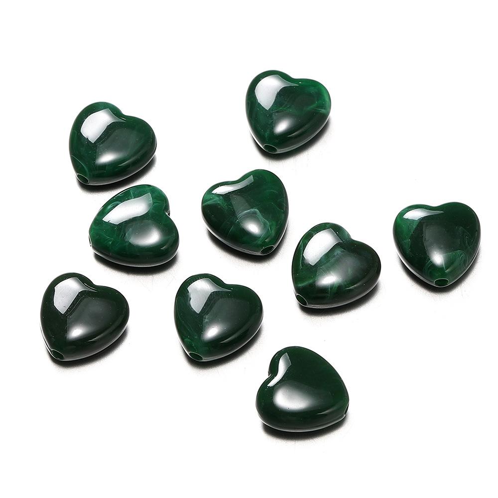 20pcs 14mm Heart Shape Sweet Acrylic Texture Plastic Loose Beads Jewelry Making DIY Crafts Findings Accessories Material