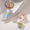 Included Geometric Pearl Drop Earrings For Women With Copper Material And Unique Shape