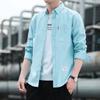 2022 Men's Non-Iron Casual Slim Fit Retro Solid Color Long Sleeve Shirt