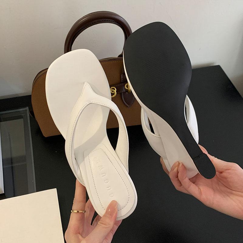 Mode 2025 Neue Mode Eckige Zehenpartie Damen Keilsandalen Pantoletten Schuhe Damen Zehentrenner Schuhe Damen Pantoletten mit Absatz